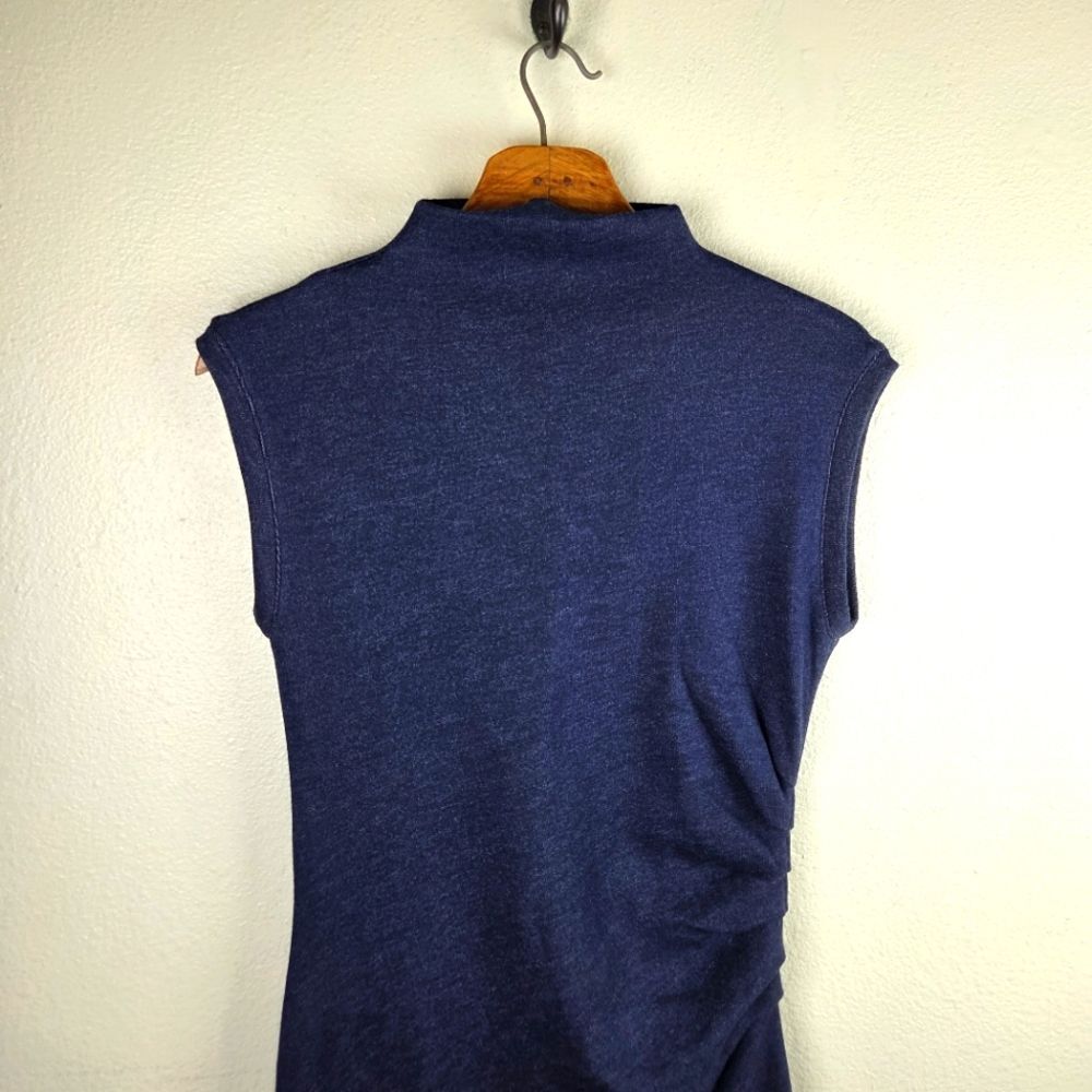 OGL Women's Side Ruched Scrunched Navy Sleeveless Super Soft Dress Size Large - Picture 2 of 10